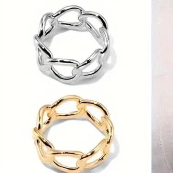 Silver Chain Link Scarf Ring - Picture 4 of 4